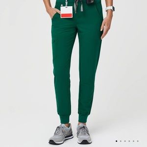 Figs hunter green Zamora joggers and Rafaella top